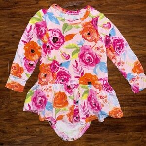 Floral Long Sleeve Skirted Bamboo Bodysuit